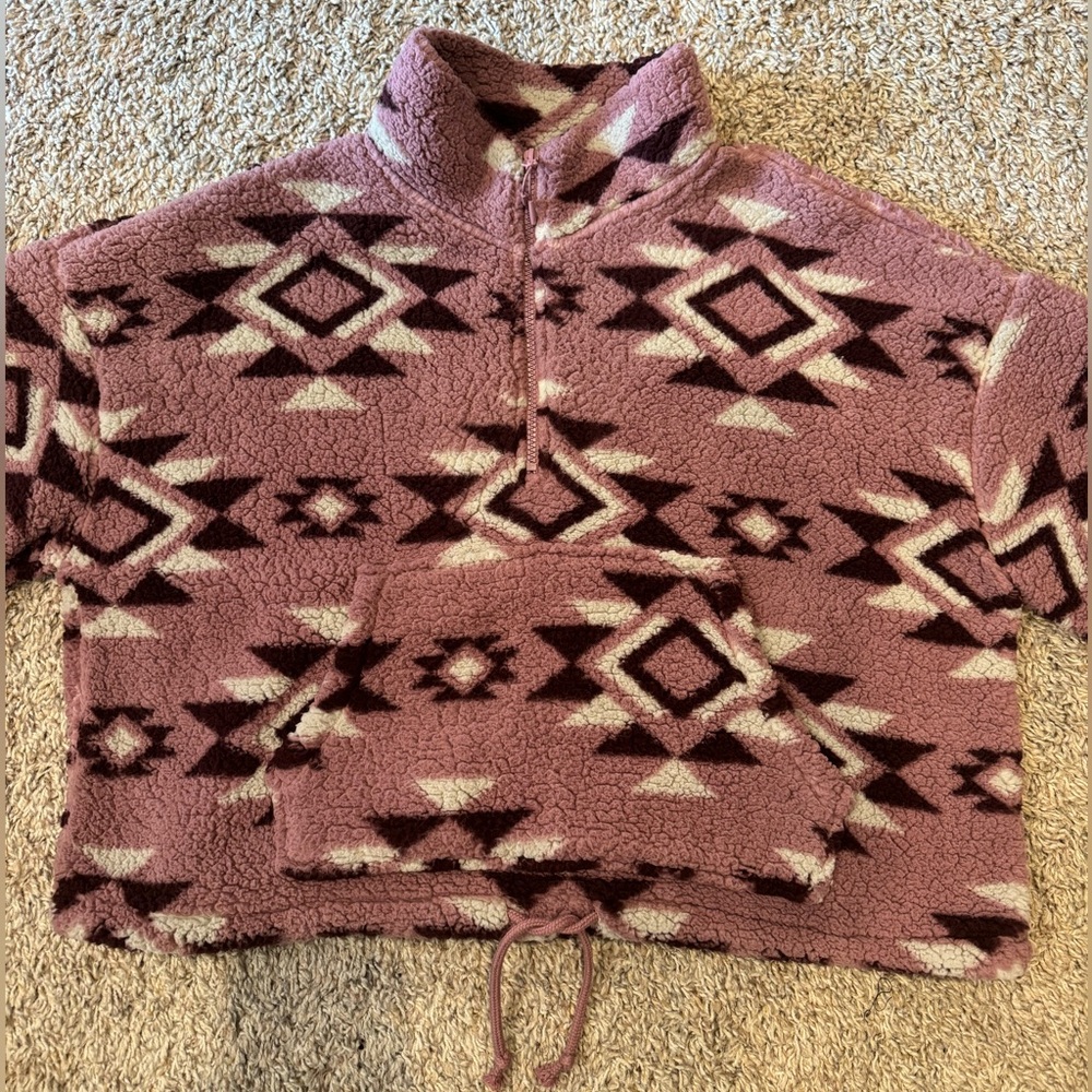 Hippie Rose Cropped Pattern 3/4 zip